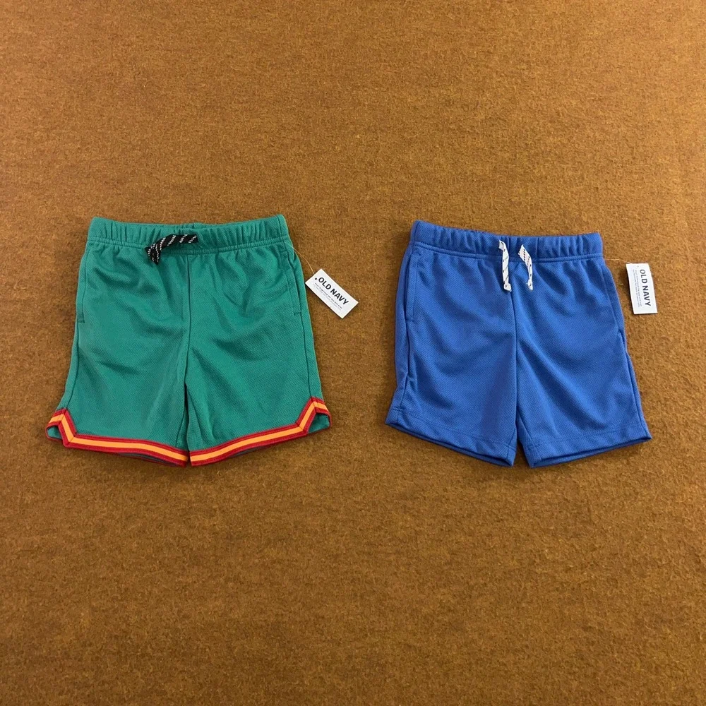 Old Navy Toddler 2T Green Blue Active Mesh Athletic Shorts Bundle NWT